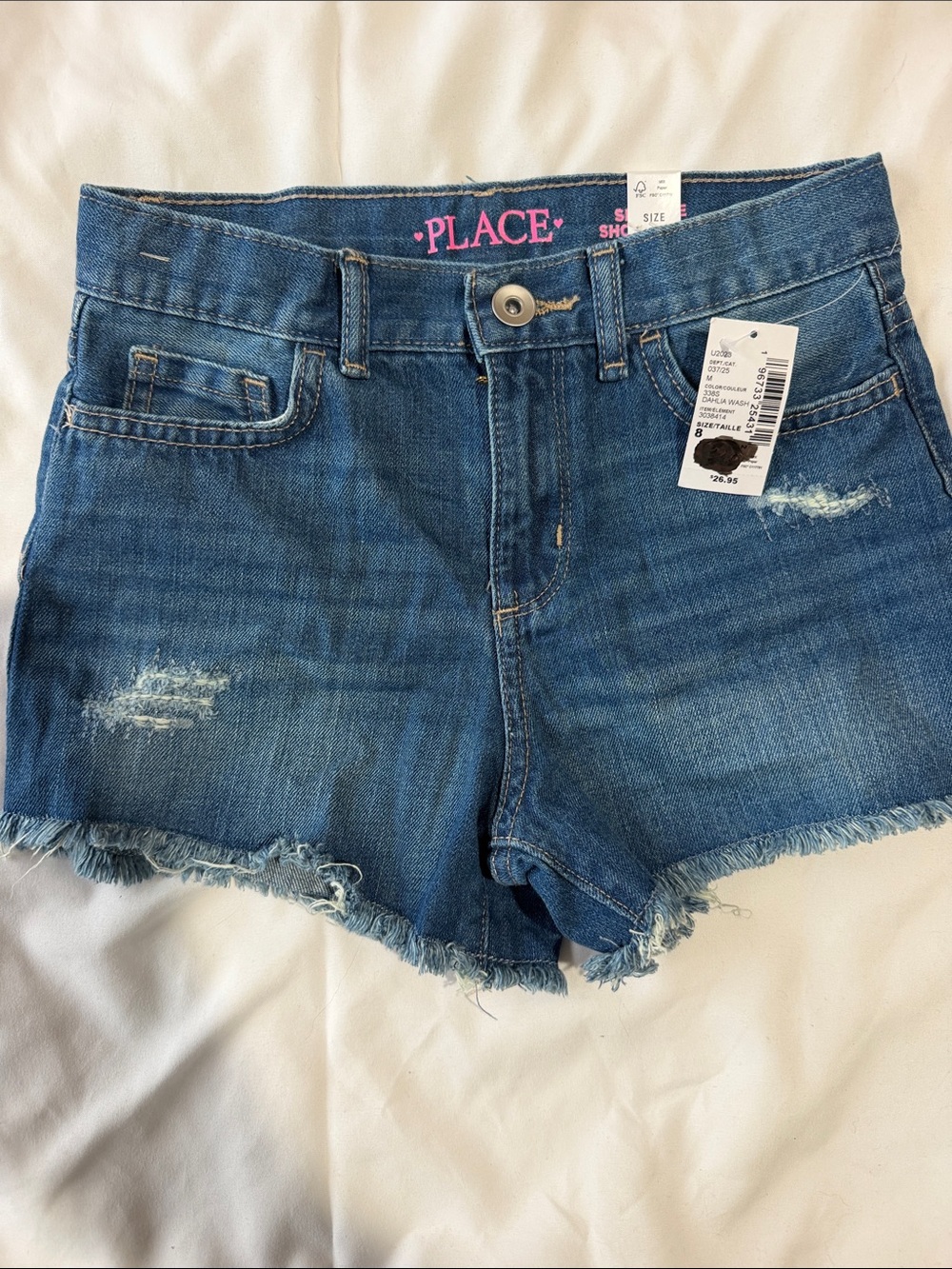 The Children's Place Distressed Blue Denim Frayed-Hem Shorts
